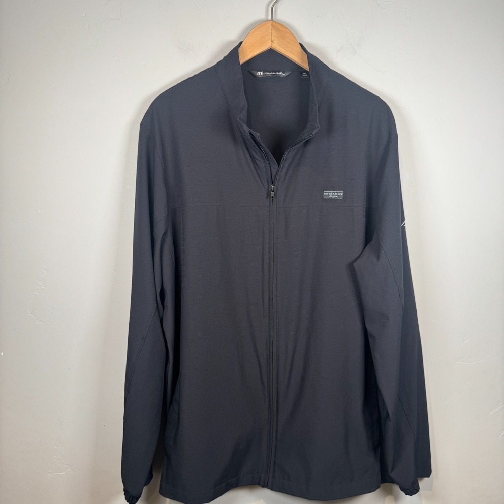 Travis Mathew‎ Crystal Cove 2.0 Full Zip Windbreaker Jacket Mens Size XXL Black